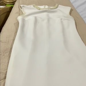 Cancel white dress with pearls